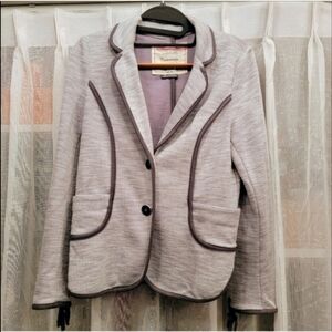 Anthropologie Cartonnier Gray Blazer with Tailored Look and Notched Lapels Small